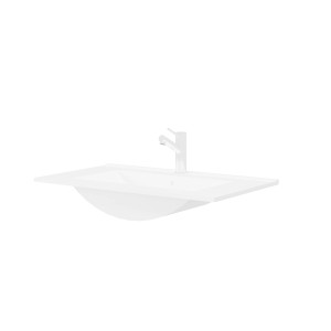 Lavabo singolo t.b.t. bianco con rubinetto.