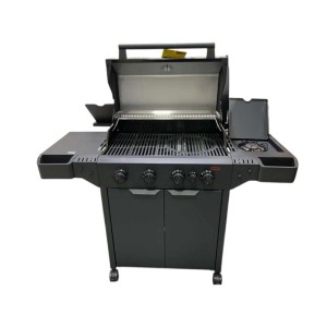 Barbecue a gas Jamestown 4 bruciatori nero 144x56x118 cm