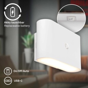 Applique LED Chat 280lm 3000K 16x9,5cm Bianco
