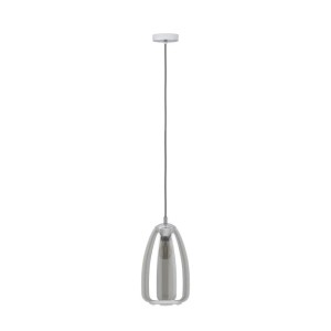 Lampadario a sospensione Eglo Alobrase E27 1X40W Ø20xH110 cm acciaio vetro nero