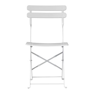 Sedia da giardino bianca, sedia pieghevole per patio e balcone.