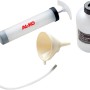 Kit cambio olio AL-KO con pompa, imbuto e contenitore per tosaerba e attrezzi da giardino.