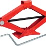 Cric a forbice rosso B-SWH-1000 con manovella per cambio gomme e riparazione auto.