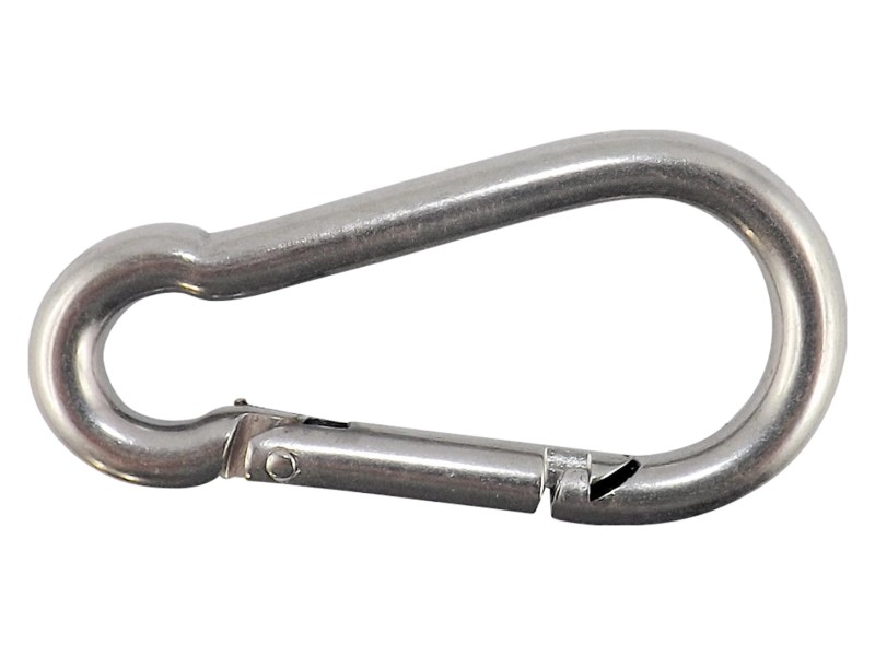 2 Moschettoni A Molla In Acciaio Inox – 50x7 Mm, Per Chiavi, Outdoor, Fai-da-te