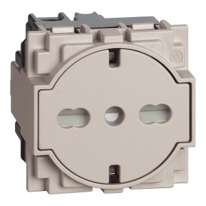 Inserto t.b.t. per interruttori e dimmer in beige.
