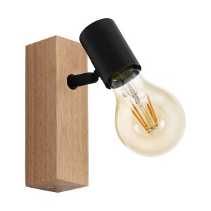 Faretto Eglo Townshend 3, 1 luce, nero-marrone, con lampadina E27.