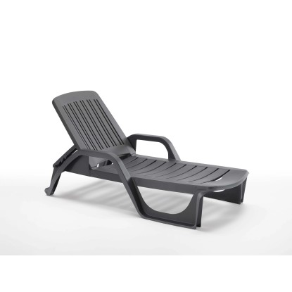 Sdraio reclinabile Zanzibar in polipropilene grafite