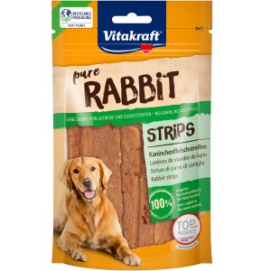 Vitakraft Pure Strisce di carne di coniglio per cani, confezione da 80g.
