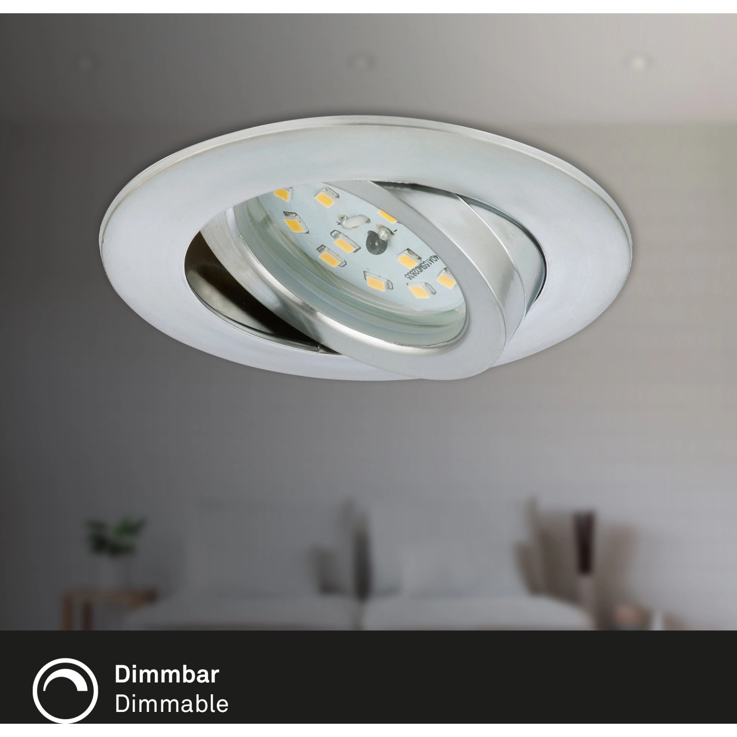 Faretto da incasso a LED dimmerabile e orientabile in alluminio del set da 3 di Briloner.