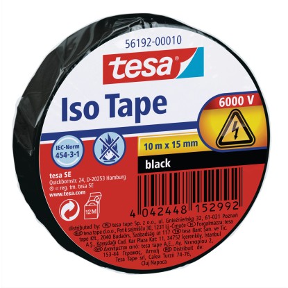 Nastro isolante Tape Tesa 15 mm x 10 m nero