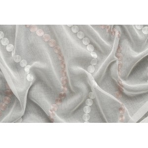 Tessuto fine bianco con cerchi rosa e bianchi, categoria Tende in tessuto.