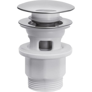 Set piletta eccentrica (Ø 62,4 mm) per miscelatore lavabo Secchia, ottone cromato e plastica.