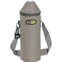 Borsa termica grigia per bottiglia con tracolla per campeggio e outdoor.