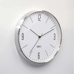 Orologio da parete Lira Ø 30x4 cm bianco ed argento