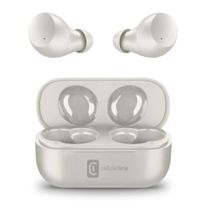 Cuffie in-ear t.b.t. bianche con custodia di ricarica di Cellularline.