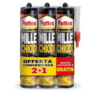 Pattex colla di montaggio, confezione da 3. Collanti universale per incollaggi rapidi e resistenti.