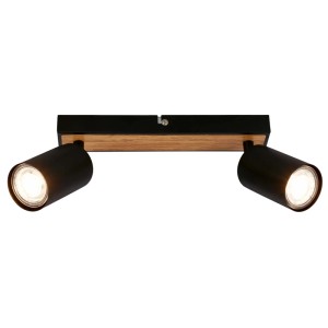 Faretto LED Tib 2 luci orientabili 25x8,5x5,5 cm nero