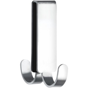 Wenko Doppio gancio doccia Vieste in acciaio inox opaco per montaggio su box doccia.