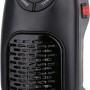 Termoventilatore elettrico t.b.t. nero compatto con comandi.