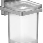 t.b.t. Supporto a parete con contenitore in vetro smerigliato per accessori bagno.