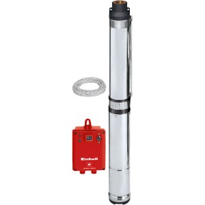Pompa per pozzi profondi Einhell GC-DW 1300 N con scatola interruttore, corda e cavo. Pompa acqua chiara in acciaio inox per pozzi.