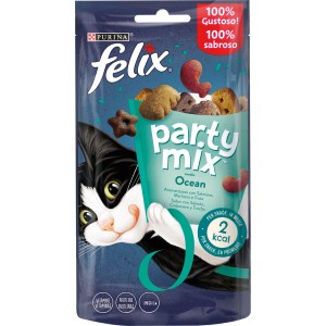 Felix Party Mix Ocean snack per gatti al gusto di pesce, mix gustoso per gatti.