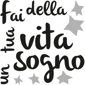 Adesivo murale "Fai della vita un sogno" con stelle, decorazione per la casa.
