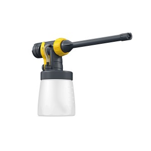 Pistola a spruzzo t.b.t. con contenitore, grigia e gialla.