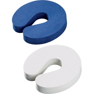 Fermaporta in schiuma, set da 2: bianco e blu, forma a U per un facile montaggio.