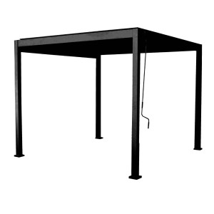 Gazebo nero t.b.t. con meccanismo a manovella.