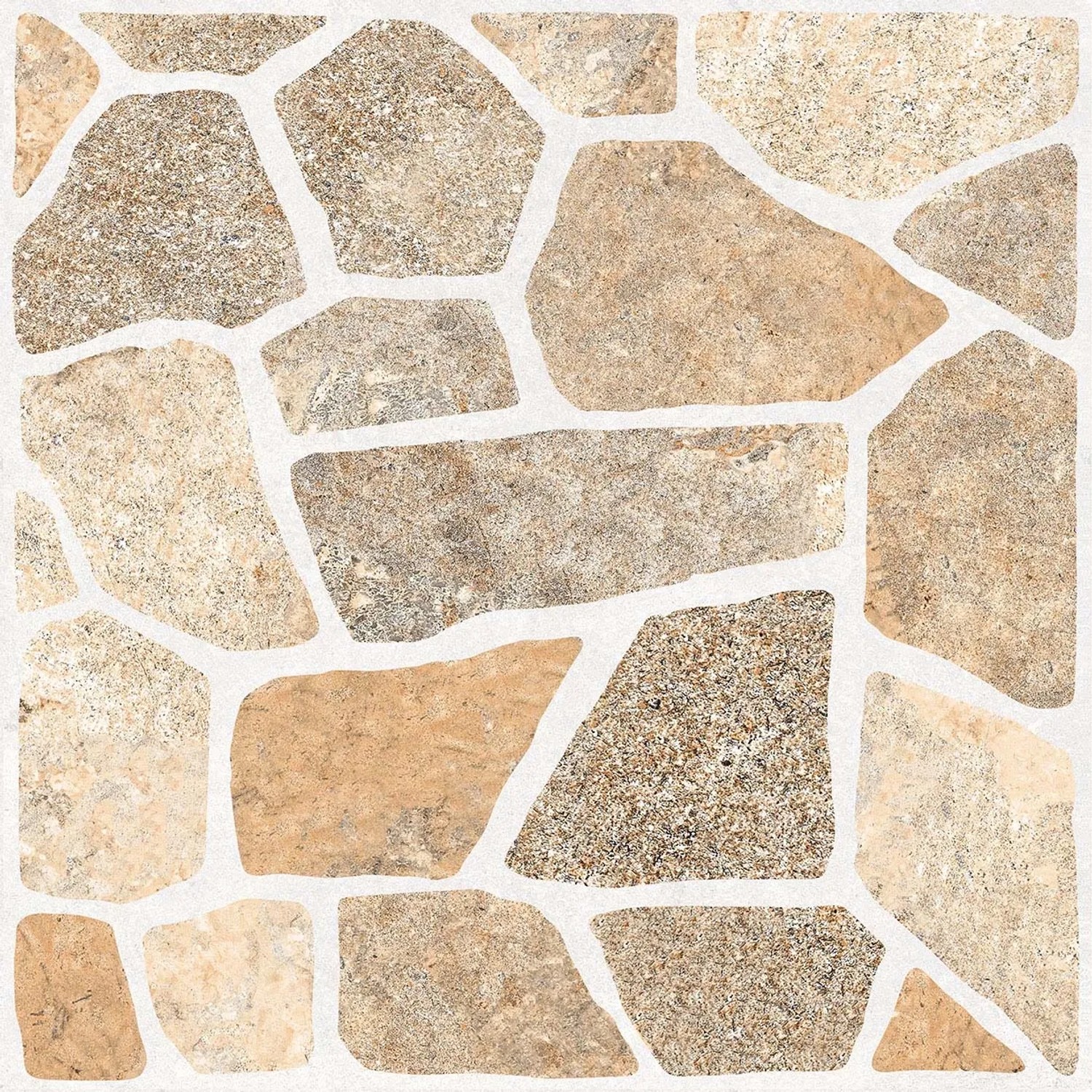 Pavimentazione per esterni t.b.t., effetto pietra naturale beige-marrone.