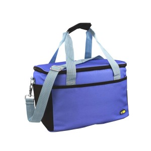 Borsa frigo t.b.t. blu e nera per campeggio.