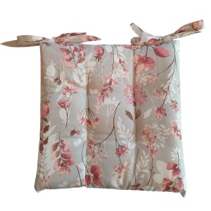 t.b.t. cuscino per sedia con motivo floreale e lacci.
