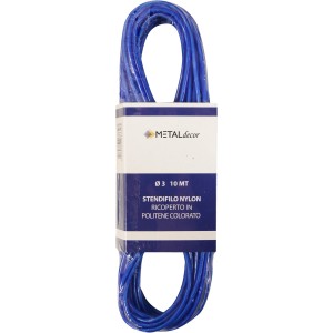 Filo per stendere blu in nylon, Ø 3 mm, lunghezza 10 m.