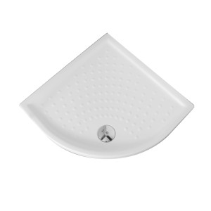 Piatto doccia t.b.t. bianco, quarto di cerchio, con scarico. Categoria: Piatti doccia.