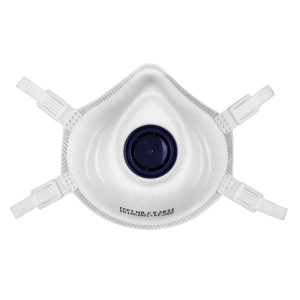 t.b.t. maschera di protezione, maschera FFP3 con valvola, bianca.