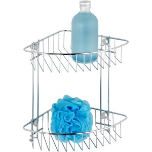 Mensola angolare cromata a 2 ripiani Wenko Classic per riporre oggetti in doccia e bagno.