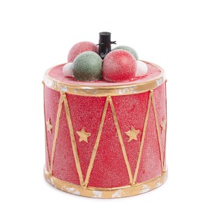 Base per albero a forma di tamburo rosso H 46,8 cm Ø 40 cm