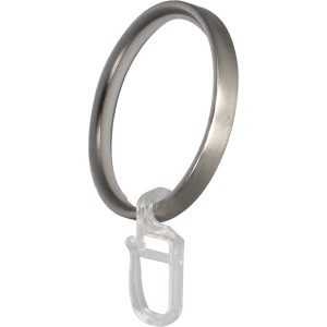 Anello per tenda Mydeco in acciaio inox con gancio in plastica per bastoni per tende (Ø 2,5 cm).