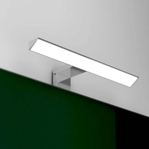 Moderna lampada da parete t.b.t. cromata per specchi.