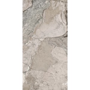 Piastrella per pavimenti beige e grigia con effetto marmorizzato.