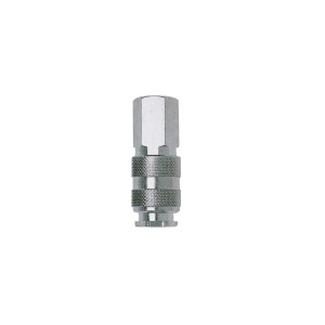 Raccordo rapido argentato per accessori compressore.