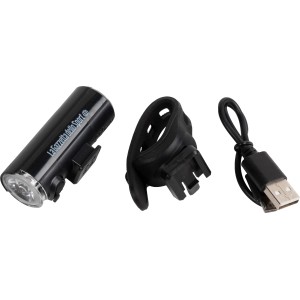 Luce per bici t.b.t. con supporto e cavo USB.