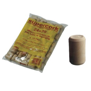 Tappi per bottiglie Supercork 24x39, 100 pezzi per vino e spumante.