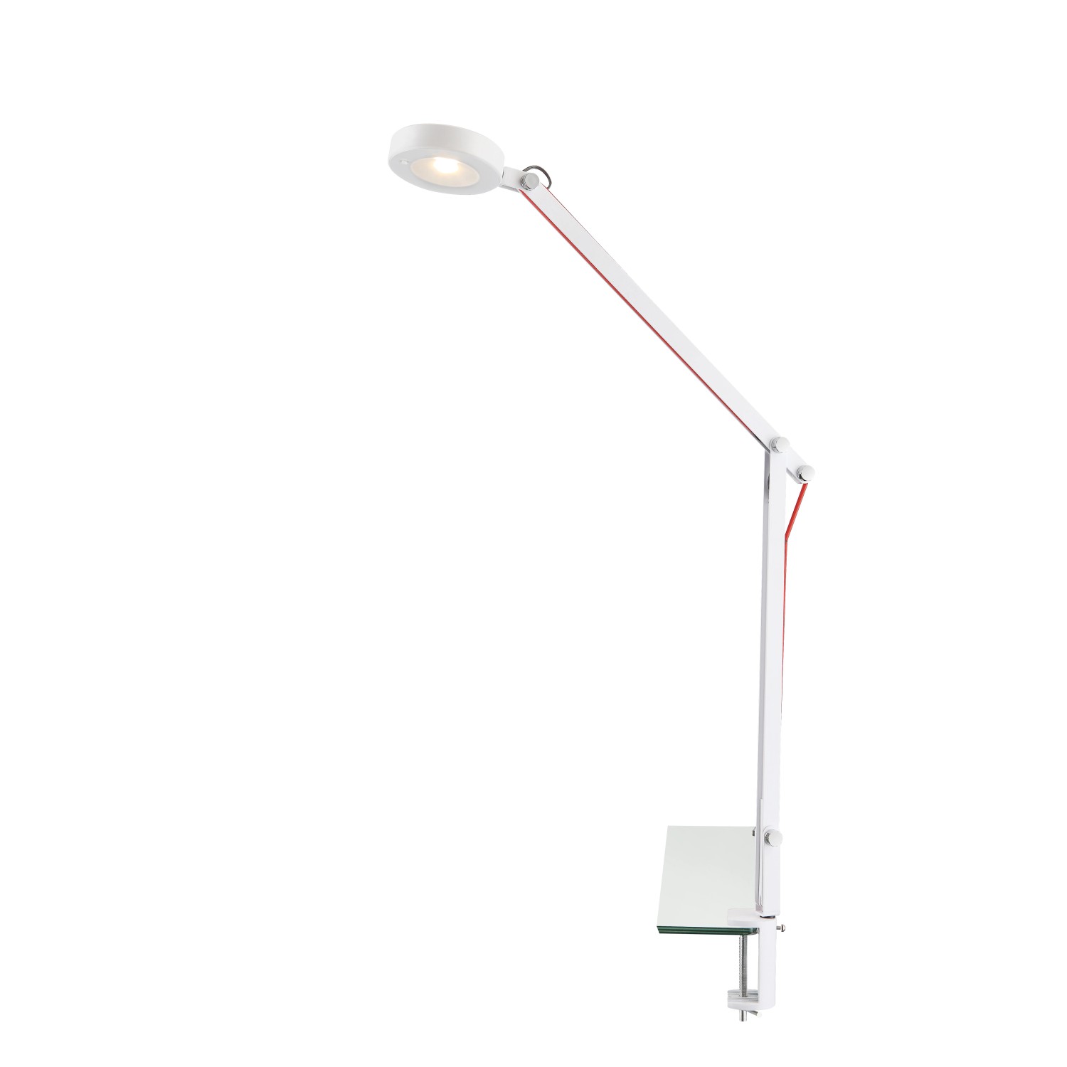 Lampada da scrivania LED Shannon metallo bianco con pinza