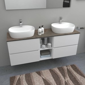 Mobile bagno t.b.t. con due lavabi e ripiano.