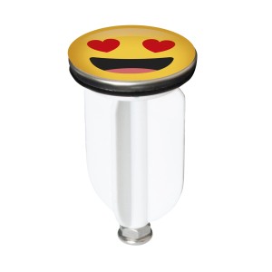 t.b.t. Tappo decorativo con emoji (innamorato) per lavabi.