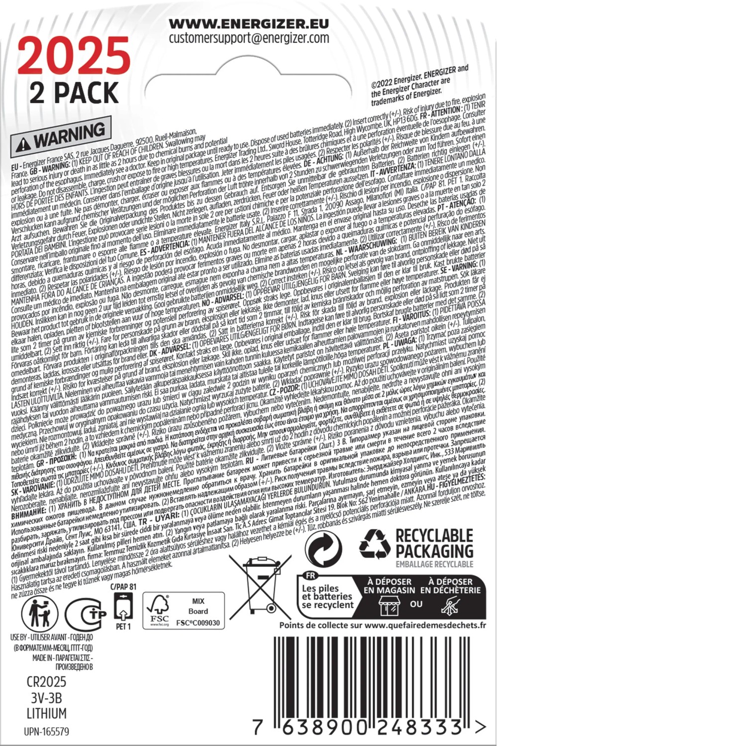 Batterie CR2025 Al Litio - Confezione Da 2, 3V, Per Chiavi Auto, Orologi E Dispositivi Elettronici - Foto 9