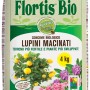 Sacco di lupini macinati Flortis Bio, concime universale biologico per giardino e piante.