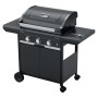 Barbecue a gas t.b.t. nero con tre bruciatori e mobiletto.